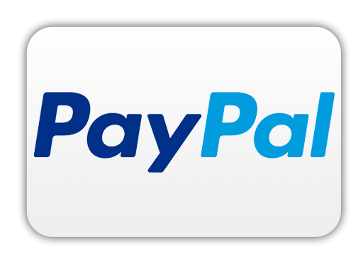 PayPal-Logo mit "PayPal" in blauem Text mit Farbverlauf auf weißem, abgerundetem Rechteck-Hintergrund.