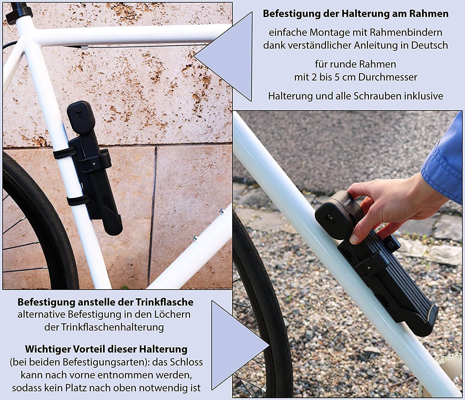 KOHLBURG Faltschloss 100cm - 9mm Starkes Fahrradschloss Für E-Bike, Scooter Mit Halterung & 4 Schlüssel