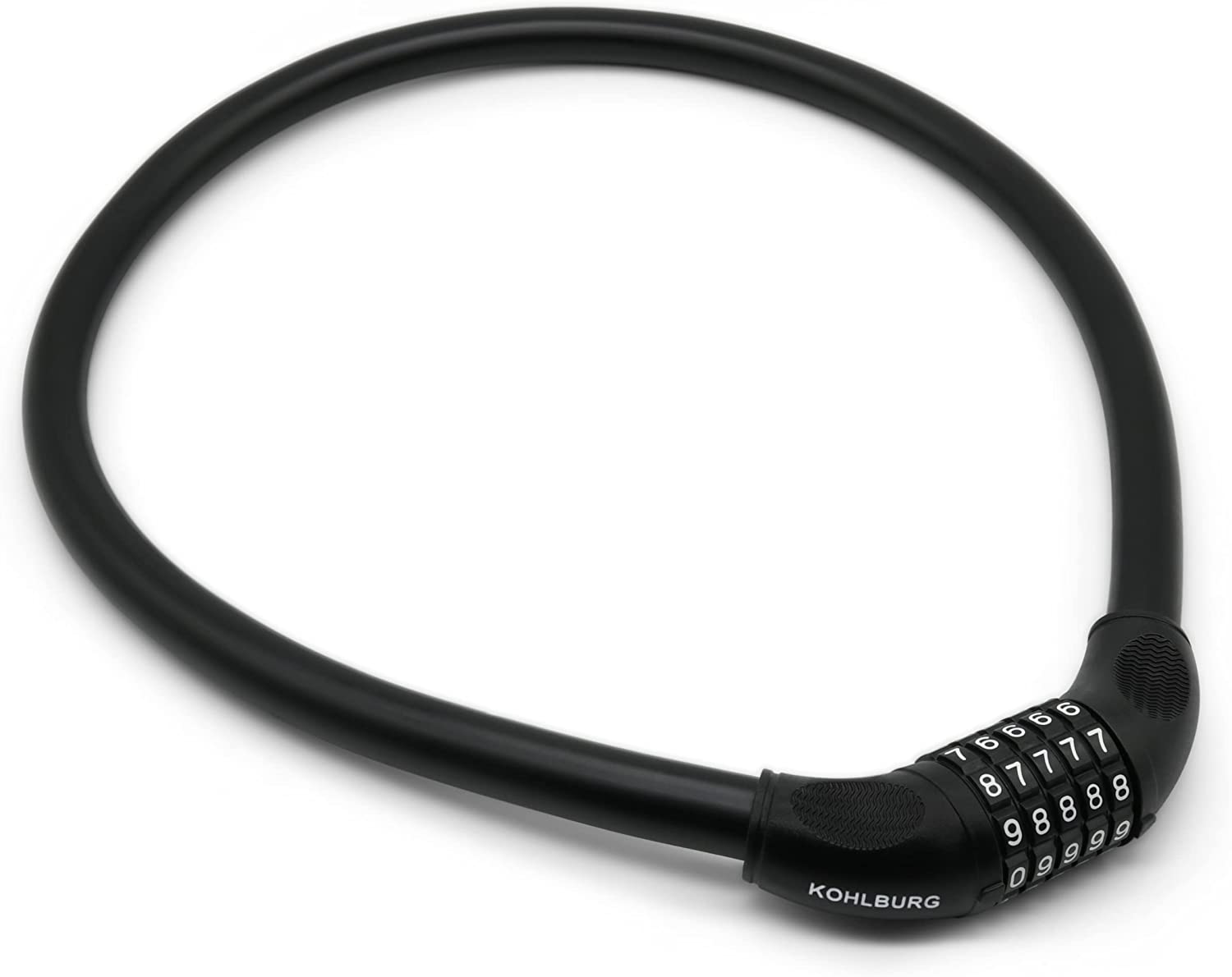 Das Fahrradschloss "Bordeaux" ist ein langes, robustes Kabelschloss mit Zahlenkombination und vier Drehknöpfen.