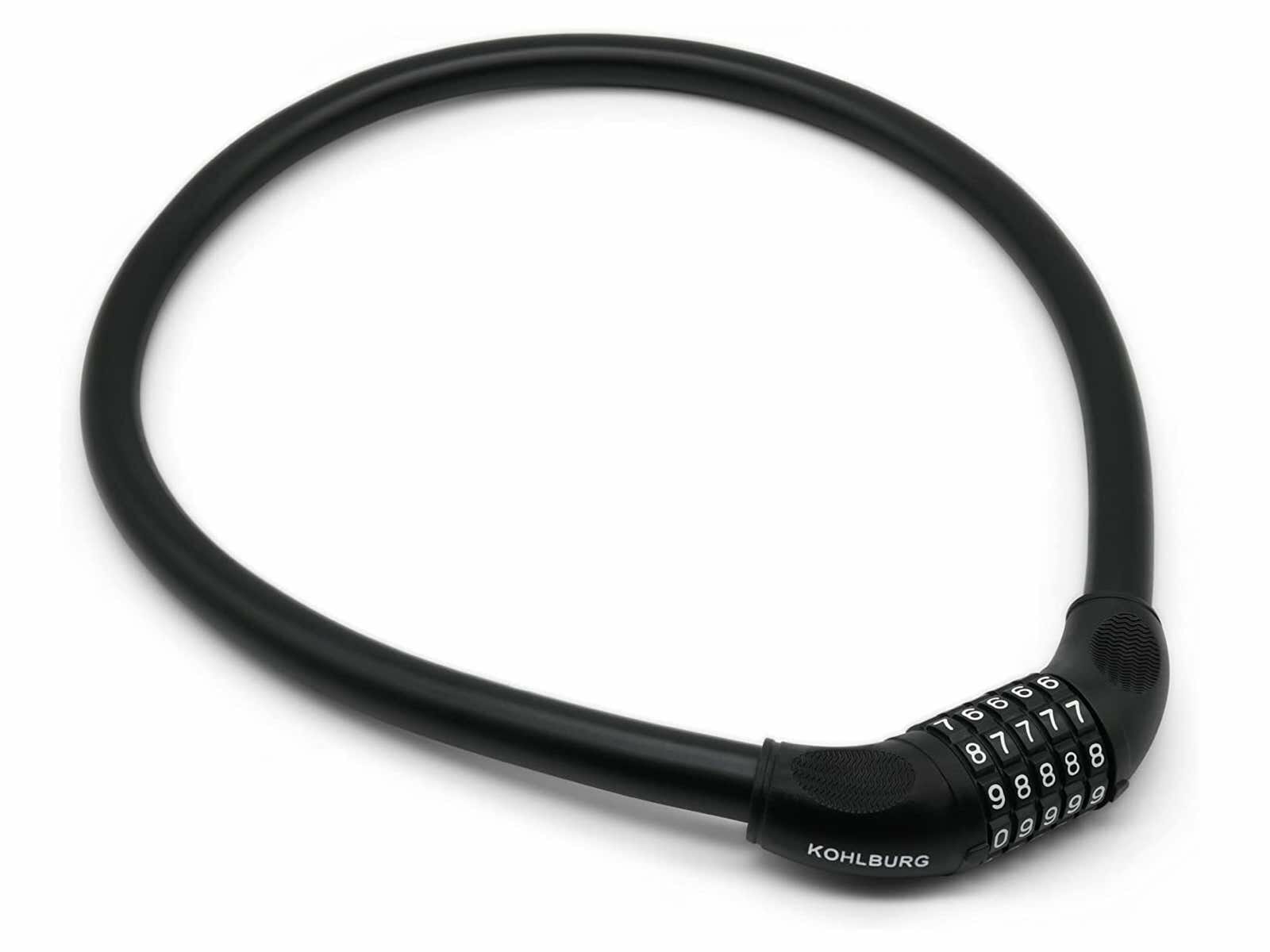 Ein langes, robustes Kombinationskabelschloss mit Nummern namens "Bordeaux".