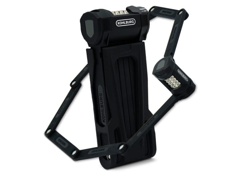 Ein teilweise aufgeklapptes schwarzes Langes Premium Zahlen-Faltschloss "Florenz" mit einem Kombinationsmechanismus.