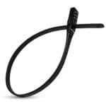 Das Extrem leichtes Zahlenschloss "Valencia" ist ein flexibles schwarzes Zahlenschloss in Form eines Kabelbinders mit Löchern in Längsrichtung.