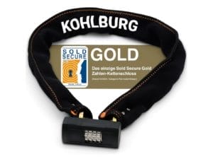 A KOHLBURG Massives 110cm Zahlenschloss "Göteborg" Kettenschloss mit Zahlencode und Sold Secure Gold Zertifizierung.