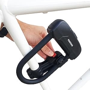 Sicherung eines weißen Fahrradrahmens mit dem Leichtes Sicherheits Bügelschloss "Budapest".